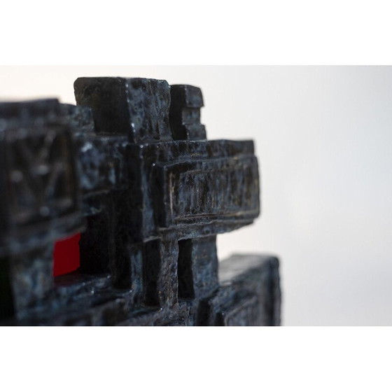 Image 1 of Vintage ceramic and glass sculpture by Auguste Harzic, France 1968