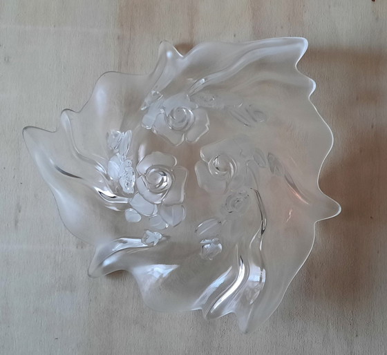 Image 1 of Walther Glass Mikasa Bowl Of Crystal With Flowers