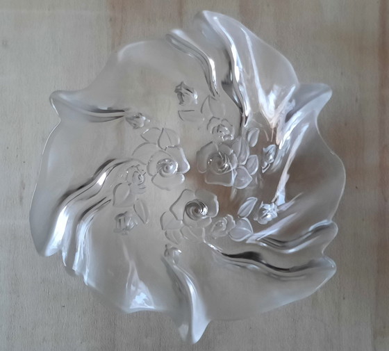 Image 1 of Walther Glass Mikasa Bowl Of Crystal With Flowers