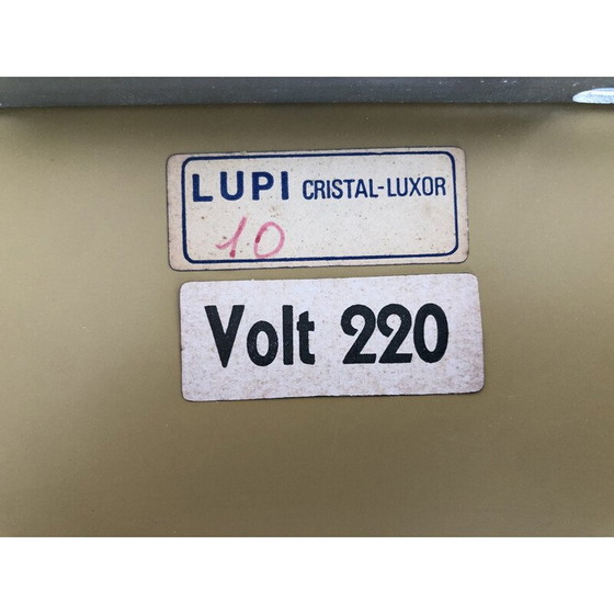 Image 1 of Vintage mirror with 2 wall lamps by Lupi Cristal, Italy