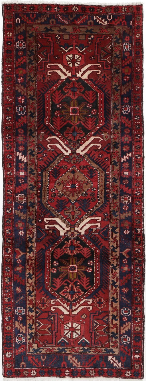 Original hand-knotted Persian carpet Ardebil Old 328 X 123 Cm Top condition