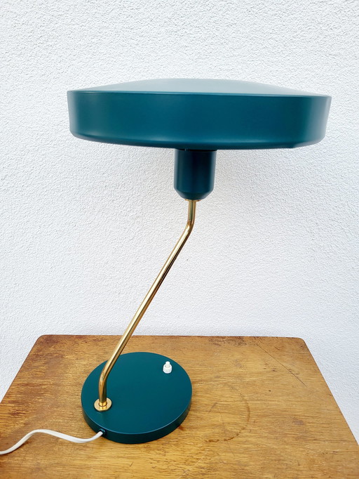 Vintage Louis Kalff Desk Lamp, Model Romeo, Years1960s, Green, Netherlands