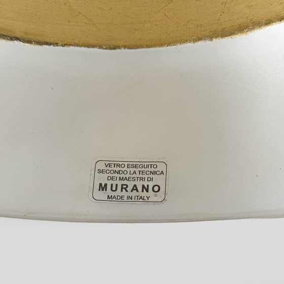 Image 1 of Par de apliques Art Déco de cristal de Murano con textura dorada, Italia, siglo XXI