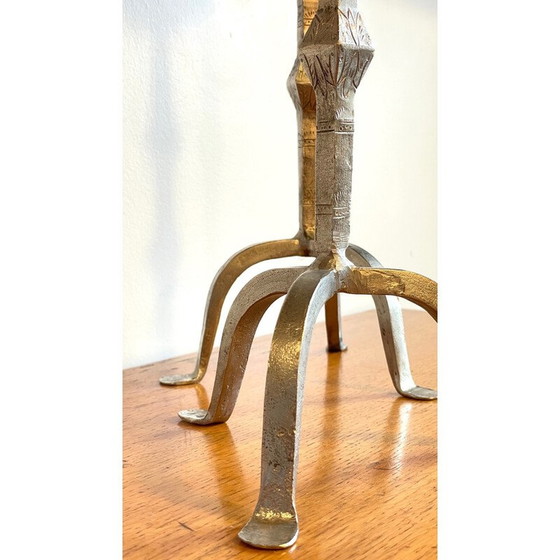Image 1 of Pair of vintage steel candlesticks, India