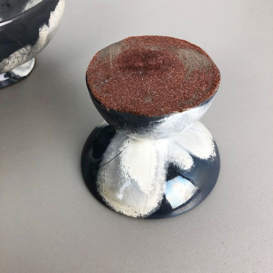 Image 1 of Conjunto de tres jarrones de taller de cerámica gris de Otto Keramik, Alemania, 1980