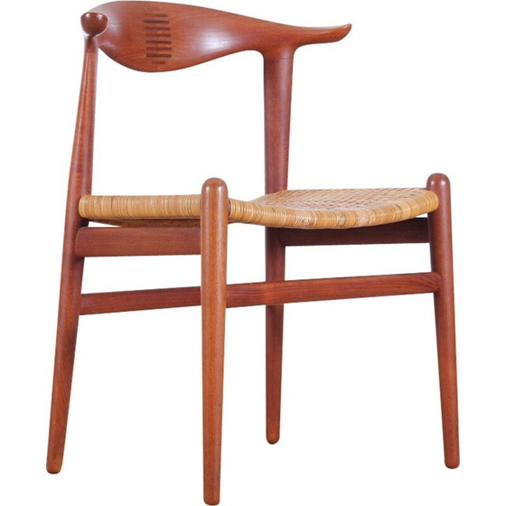 Image 1 of Vintage scandinavian cow horn chair in teak by Hans J. Wegner - 1960s