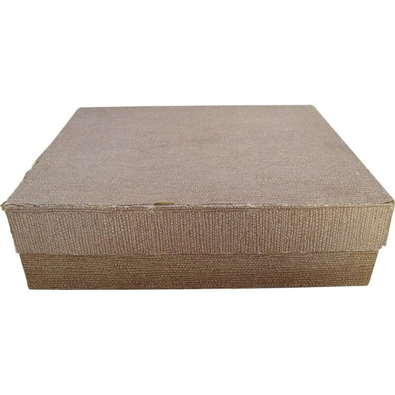 Image 1 of Set di bicchieri da cucina vintage in vetro e metallo, Cecoslovacchia 1960