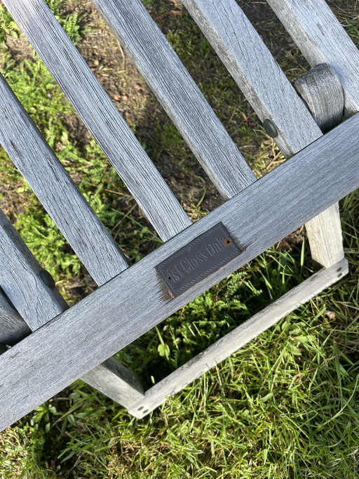 2x Teak deckchairs brand queen mary