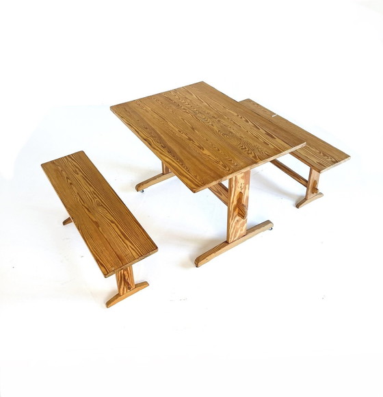 Image 1 of Set da pranzo scandinavo, legno di pino, anni &#39;60