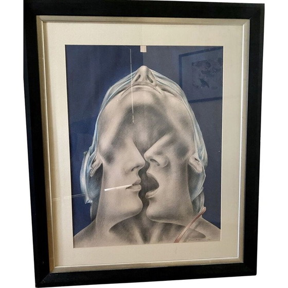 Image 1 of Disegno d'epoca di Dimitrije Popovic per carboncino, 1997