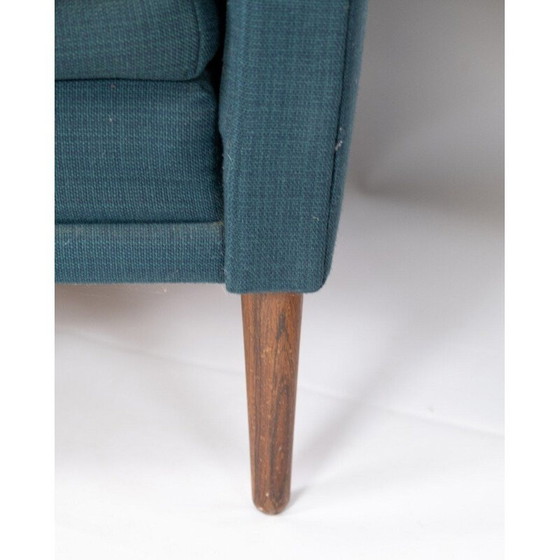 Image 1 of Pair of vintage turquoise wool armchairs by Fritz Hansen, 1960