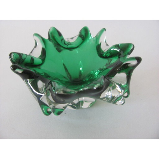 Vintage ashtray in metallic glass by J. Hospodka for Chřibská, Czechoslovakia 1970