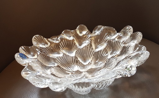 Shell Shaped Crystal Bowl By Per Lütken