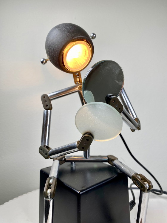 Image 1 of Iconic Vintage Osqar Robot Table Lamp Sculpture - Design By Ygnacio Baranga 1980S