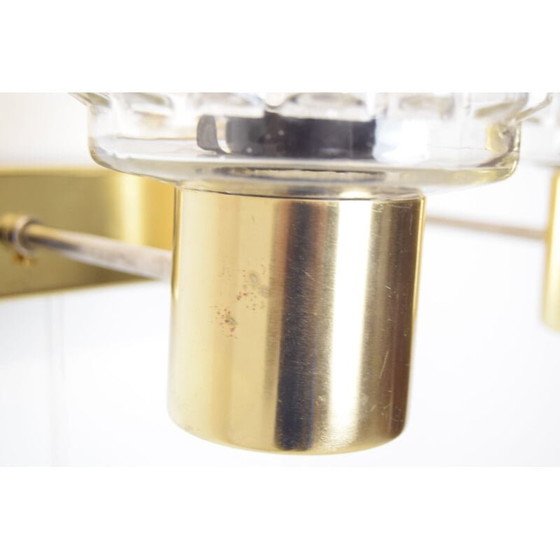 Image 1 of Lampada da parete vintage in vetro e ottone di Kamenicky Senov, Repubblica Ceca, anni '60