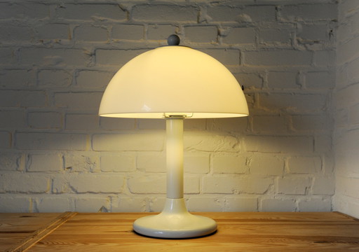 White space age plexiglass mushroom lamp