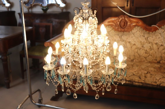 Image 1 of Crystal Chandelier With 18 Bulbs