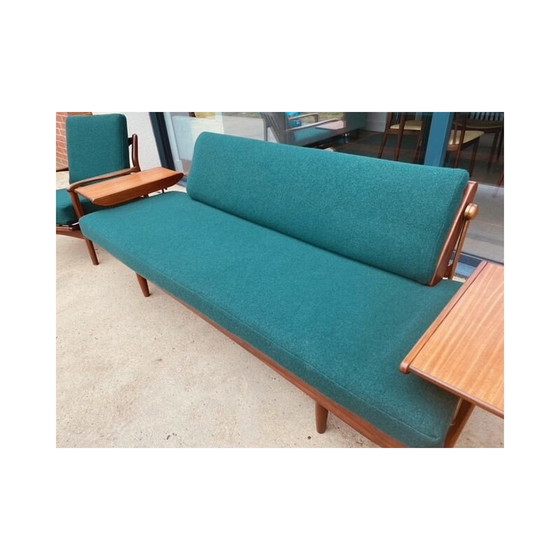 Image 1 of Vintage Sofa Bed Set and Pair of Armchairs Toothill 1960