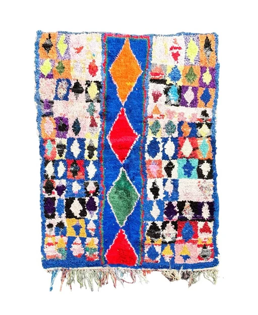 Stunning Blue Moroccan Cotton Rug