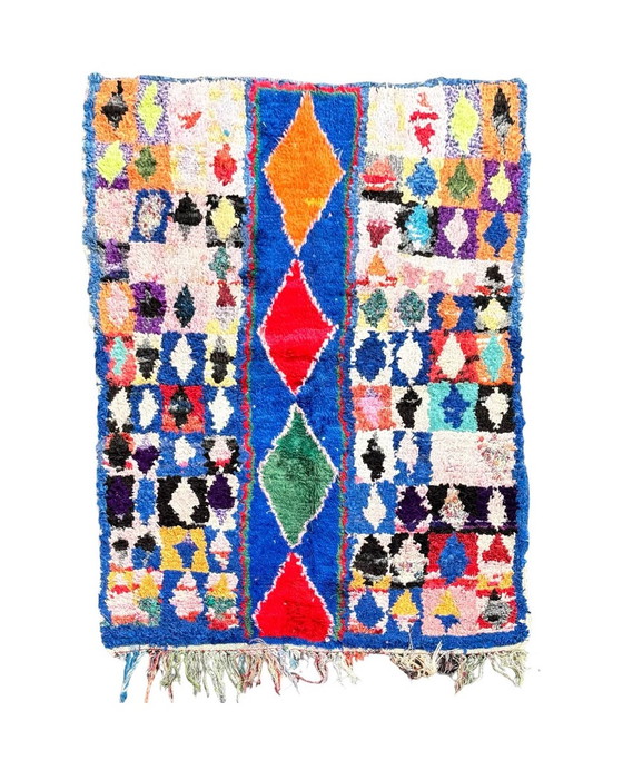 Image 1 of Stunning Blue Moroccan Cotton Rug