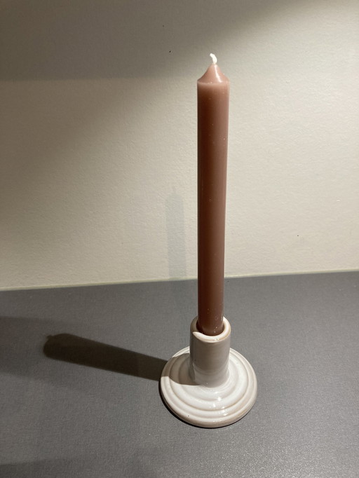 Candlesticks Of White Ceramic