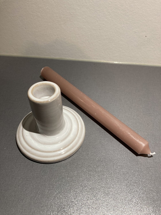 Image 1 of Candlesticks Of White Ceramic