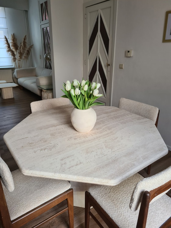 Image 1 of Traventine dining table