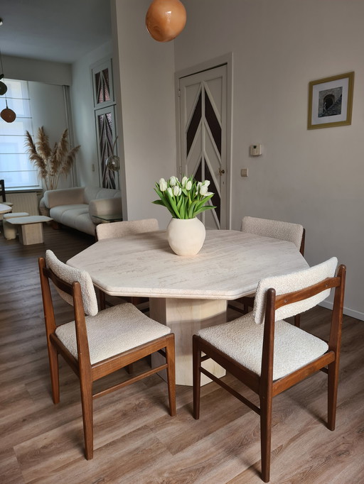 Traventine dining table