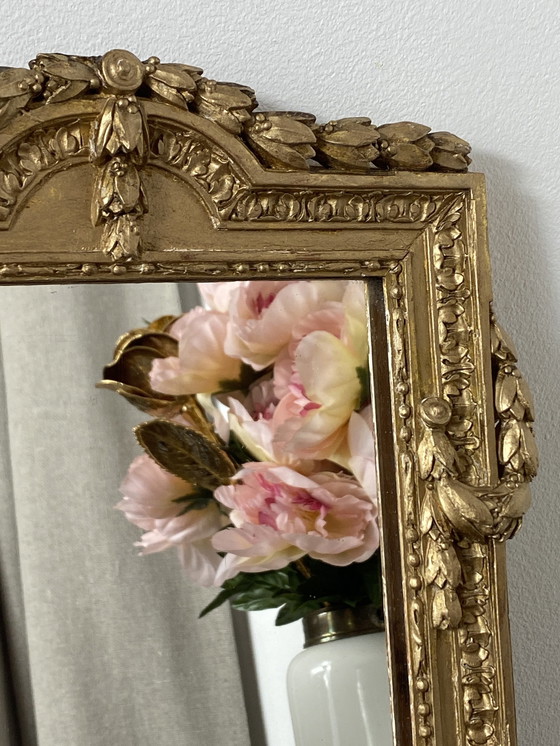 Image 1 of Antique Golden Wooden Mirror