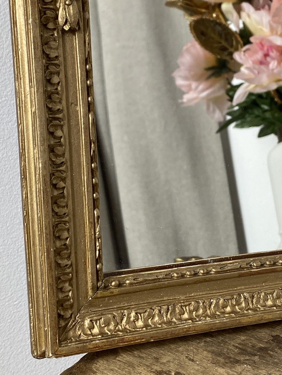 Image 1 of Antique Golden Wooden Mirror