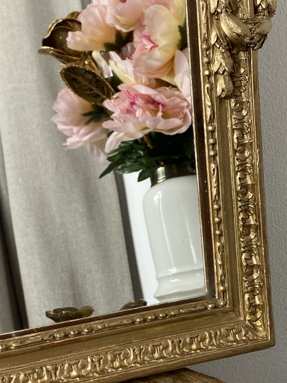 Image 1 of Antique Golden Wooden Mirror