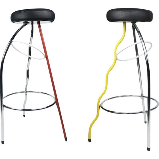 Image 1 of Pair of Vintage Duplex Stool by Javier Mariscal Bd Barcelona 1981