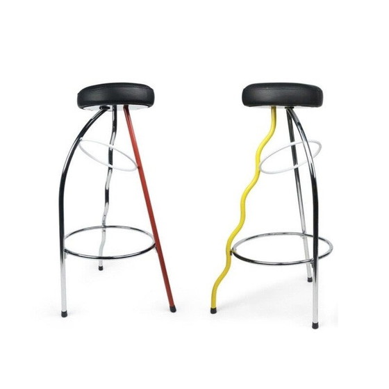 Image 1 of Pair of Vintage Duplex Stool by Javier Mariscal Bd Barcelona 1981