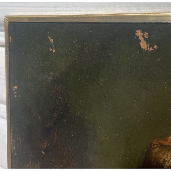 Image 1 of Vintage oil on isorel "Portrait of his Majesty Baudouin I" by Pierre Piget, 1954