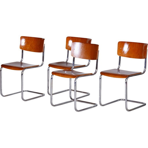 Set of 4 vintage beechwood chairs, Germany 1930