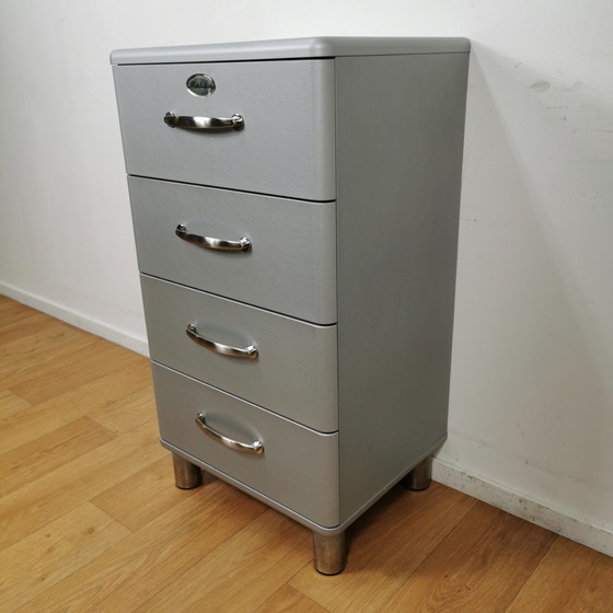 Image 1 of Original TENZO MALIBU armoire à tiroirs, commode gris argenté