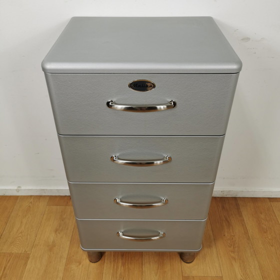 Image 1 of Original TENZO MALIBU armoire à tiroirs, commode gris argenté