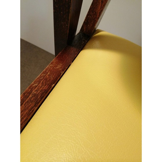 Image 1 of Vintage bridge armchair in beech and leatherette, 1950