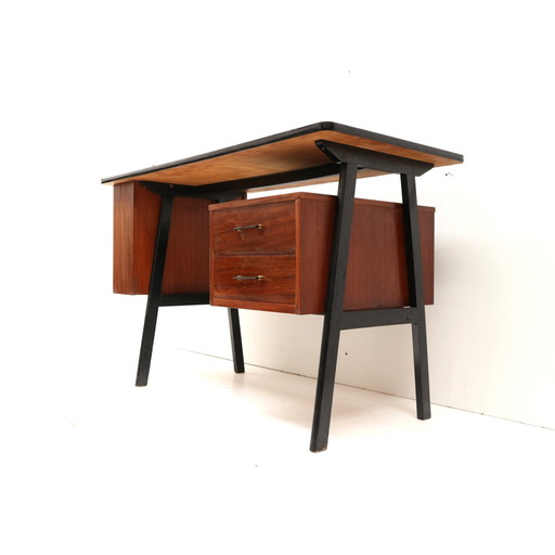 Vintage Desk With Drawers And Formica Top From The 1970s