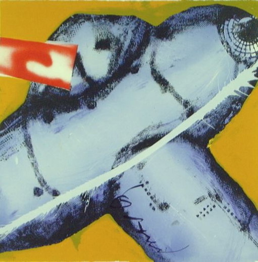 Herman Brood - Plane up 17/190 – lithos zeefdrukken, Modern