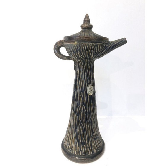 Image 1 of Enameled stoneware candlestick from Bouffioulx, Belgium 1930