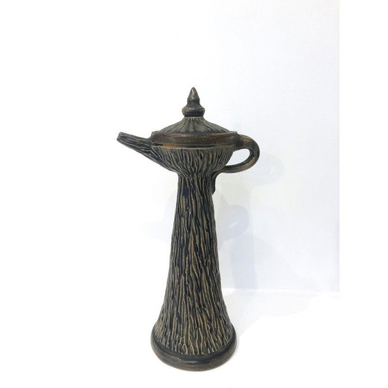 Image 1 of Enameled stoneware candlestick from Bouffioulx, Belgium 1930