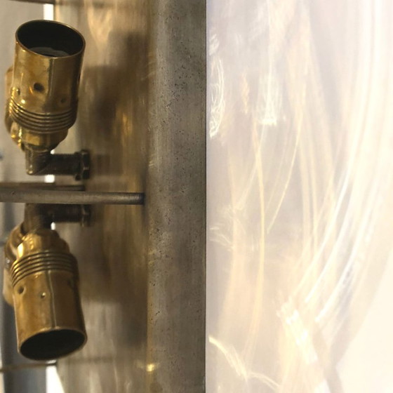 Image 1 of Vintage Murano glass and metal wall lamp by Gianmaria Potenza for La Murrina, Italy 1970s