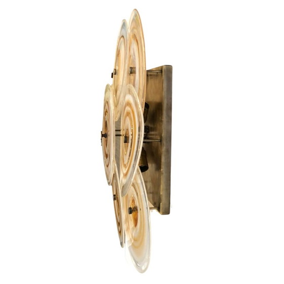 Image 1 of Vintage Murano glass and metal wall lamp by Gianmaria Potenza for La Murrina, Italy 1970s