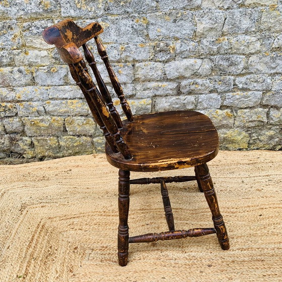 Image 1 of Set of 3 vintage pine chairs
