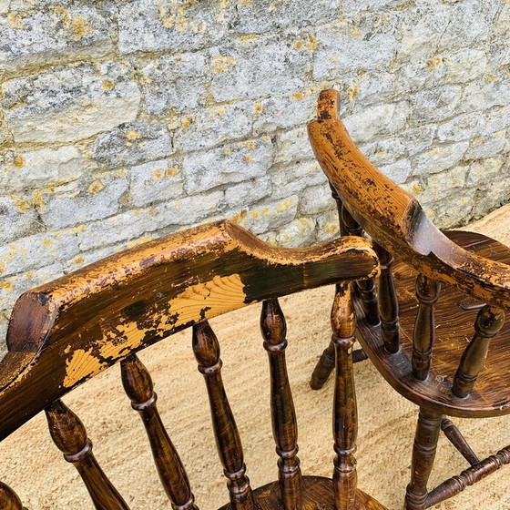 Image 1 of Set of 3 vintage pine chairs