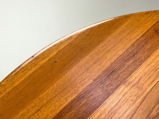 Image 1 of Danish Round Teak Dining Table With Extension, 1970S