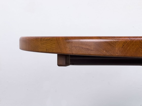 Image 1 of Danish Round Teak Dining Table With Extension, 1970S