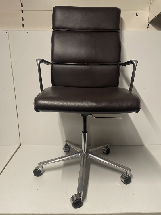 Image 1 of ICF Una fauteuil de bureau en cuir marron haut