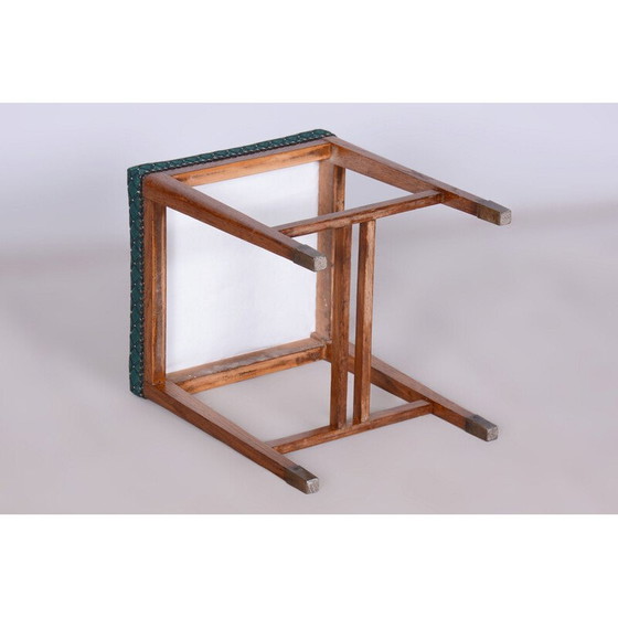 Image 1 of Vintage Art Deco oak stool, Czechoslovakia 1930